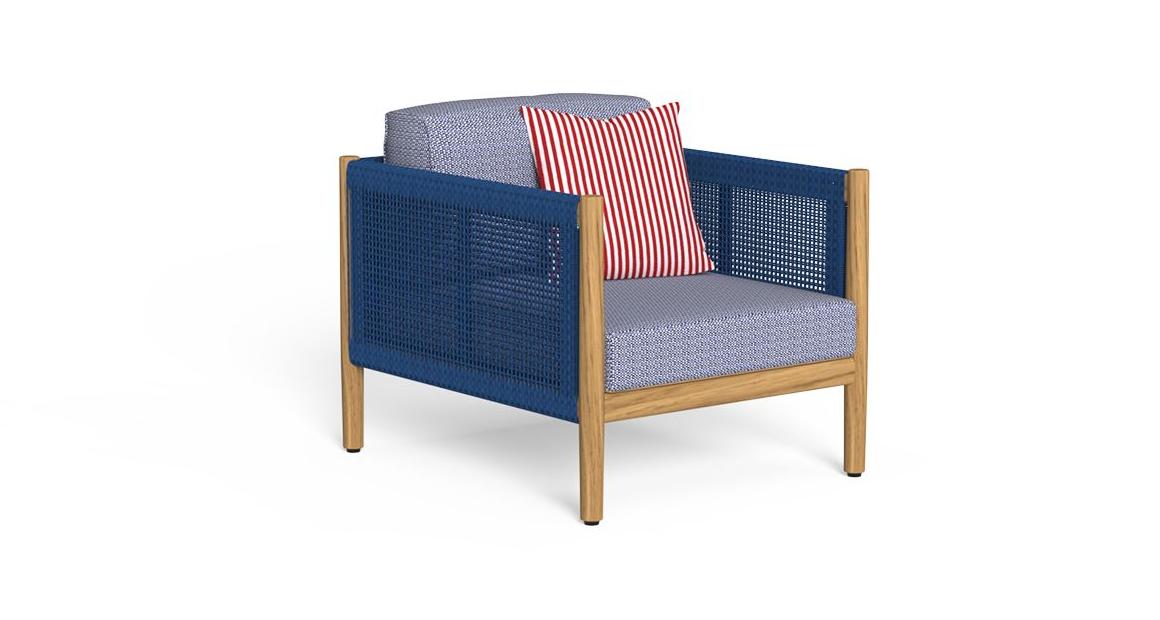 Dolcevita Poltrona Living Talenti Natural Teak - Dune Blue Genco Outdoor