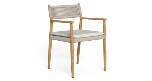 Dolcevita Poltrona Pranzo Talenti Natural Teak - Dune White Genco Outdoor