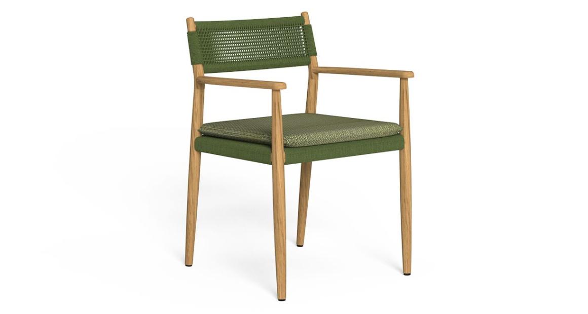 Dolcevita Poltrona Pranzo Talenti Natural Teak - Dune Green Genco Outdoor