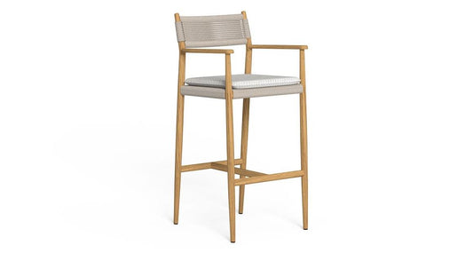 Dolcevita Poltrona da Bar Talenti Natural Teak - Dune White Genco Outdoor