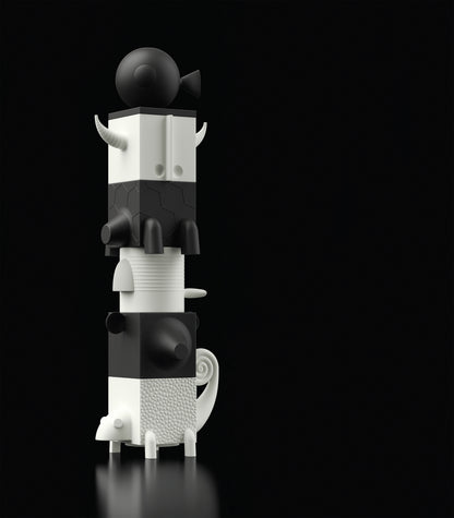 Contenitore multifunzione vaso portaoggetti da esterno Fera impilabile modulare Lyxo bianco nero Genco Outdoor