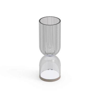Lampada vaso da esterno Lyxo rigata sopra grigio fume