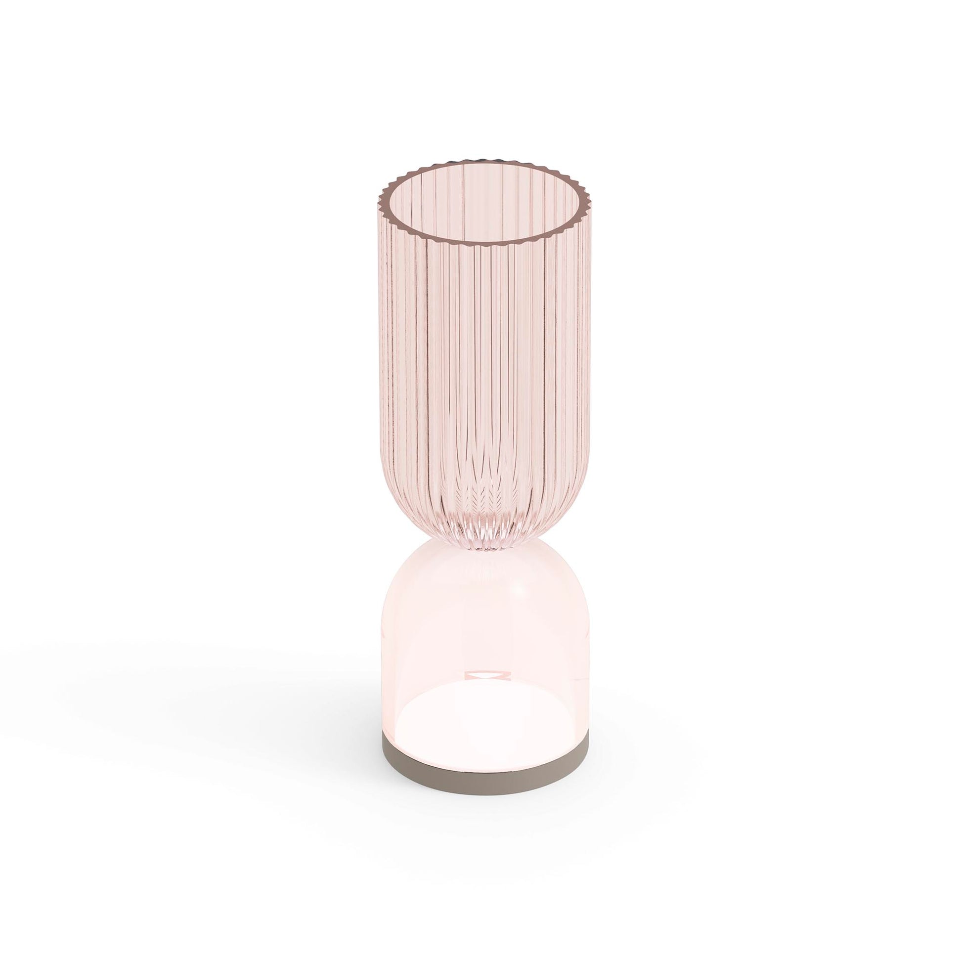 Lampada vaso da esterno Lyxo rigata sopra rosa fume