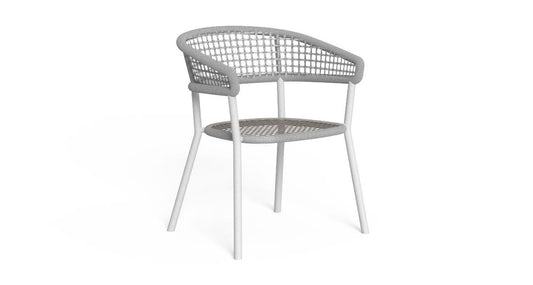 Moon Alu poltrona pranzo in alluminio Talenti bianco grigio chiaro Genco Outdoor