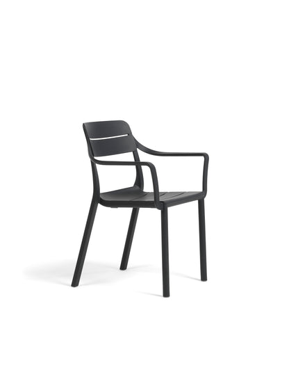 sedia da esterno con braccioli cassia armchair nardi nero antracite genco outdoor