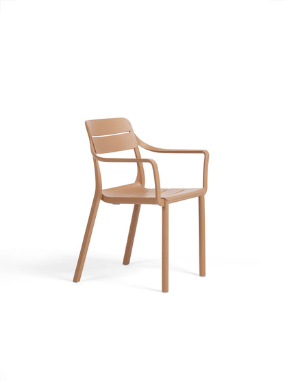 sedia da esterno con braccioli cassia armchair nardi marrone cappuccino genco outdoor
