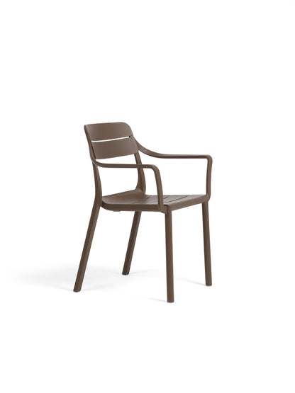 sedia da esterno con braccioli cassia armchair nardi tabacco genco outdoor