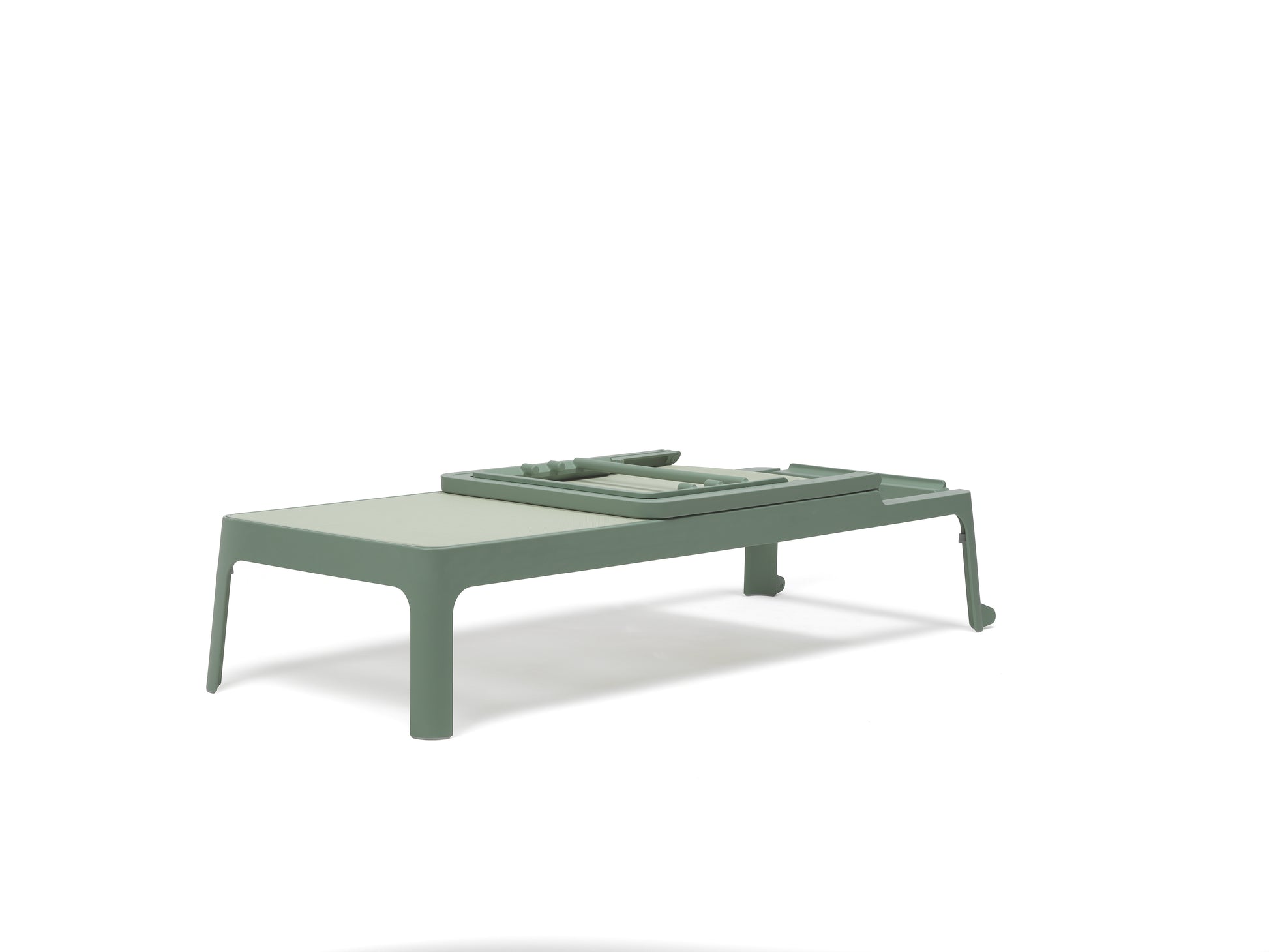 Lettino Plano in resina Nardi Menta mandorla genco outdoor chiuso riponibilie