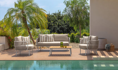 Talenti Plum outdoor sofa set (1 sofa + 2 armchairs + 1 coffee table) 