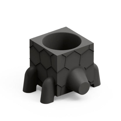 Contenitore multifunzione vaso portaoggetti modulare design da esterno Fera Ruga nero onice Lyxo Genco Outdoor