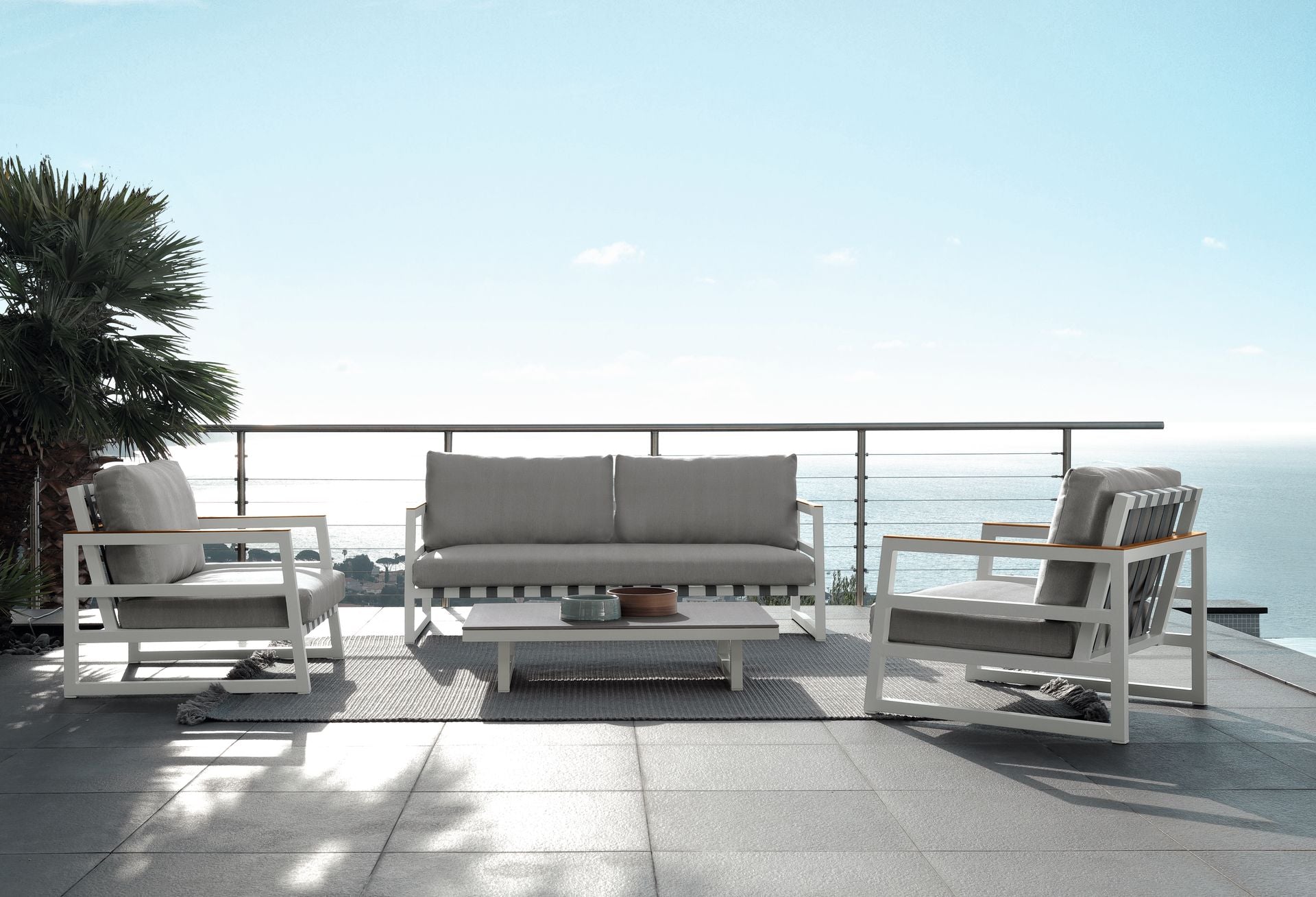 Salotto Alabama Alu da esterno Talenti bianco Genco Outdoor relax
