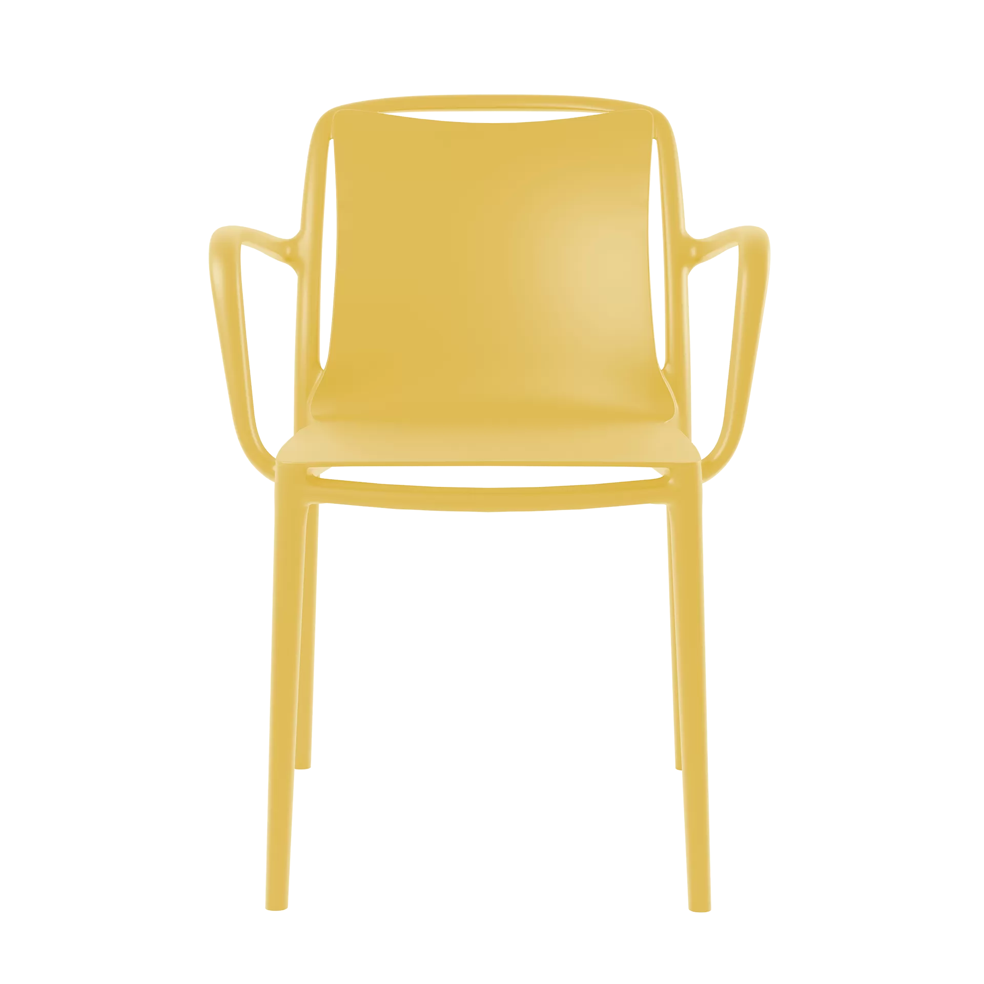 Sedia in resina con braccioli da esterno Velair giallo ocra