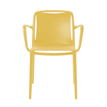 Sedia in resina con braccioli da esterno Velair giallo ocra