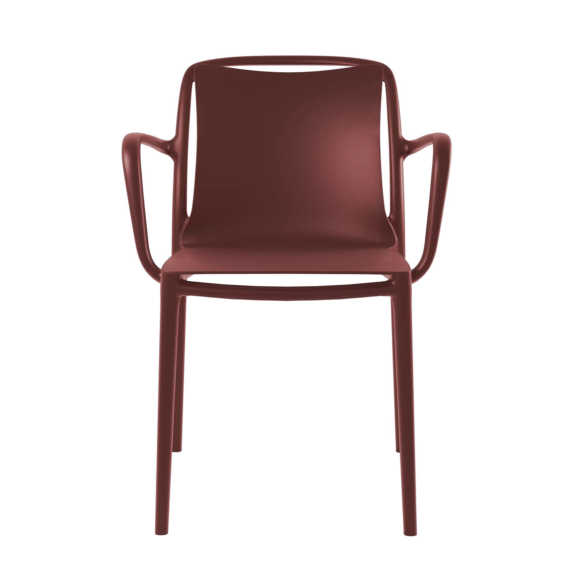 Sedia in resina con braccioli da esterno Velair rosso marsala