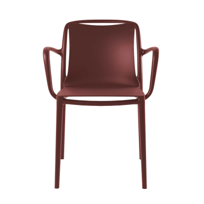 Sedia in resina con braccioli da esterno Velair rosso marsala