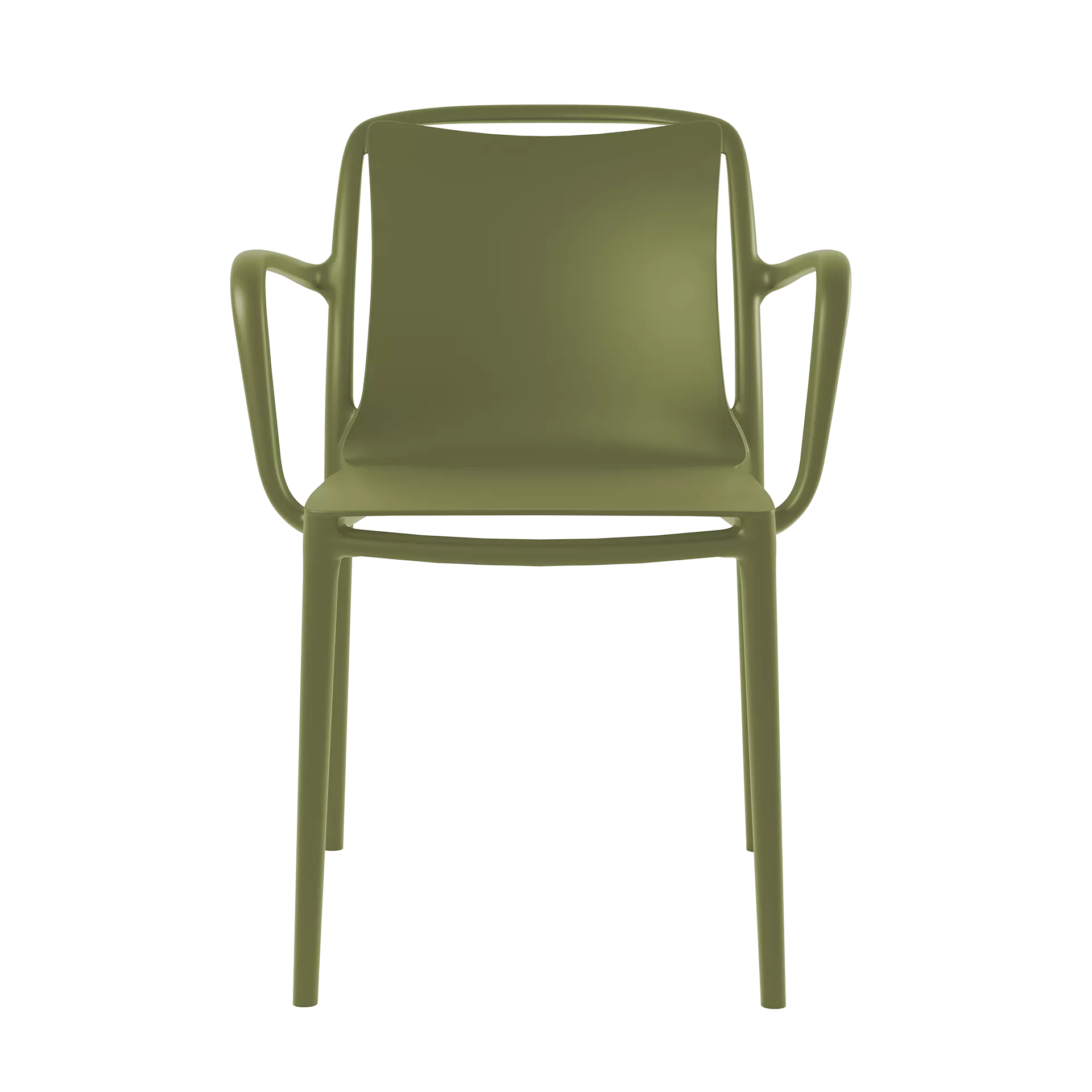 Sedia in resina con braccioli da esterno Velair verde oliva
