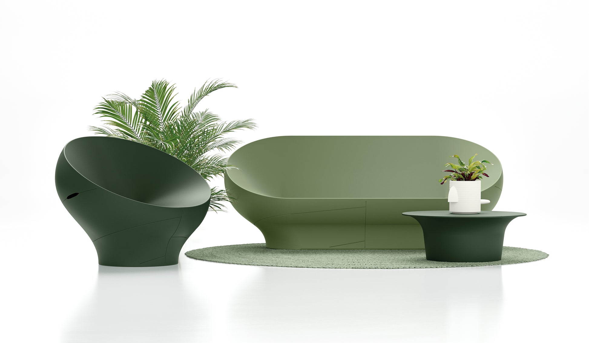 Vera salotto design in resina da esterno Lyxo verde Genco Outdoor