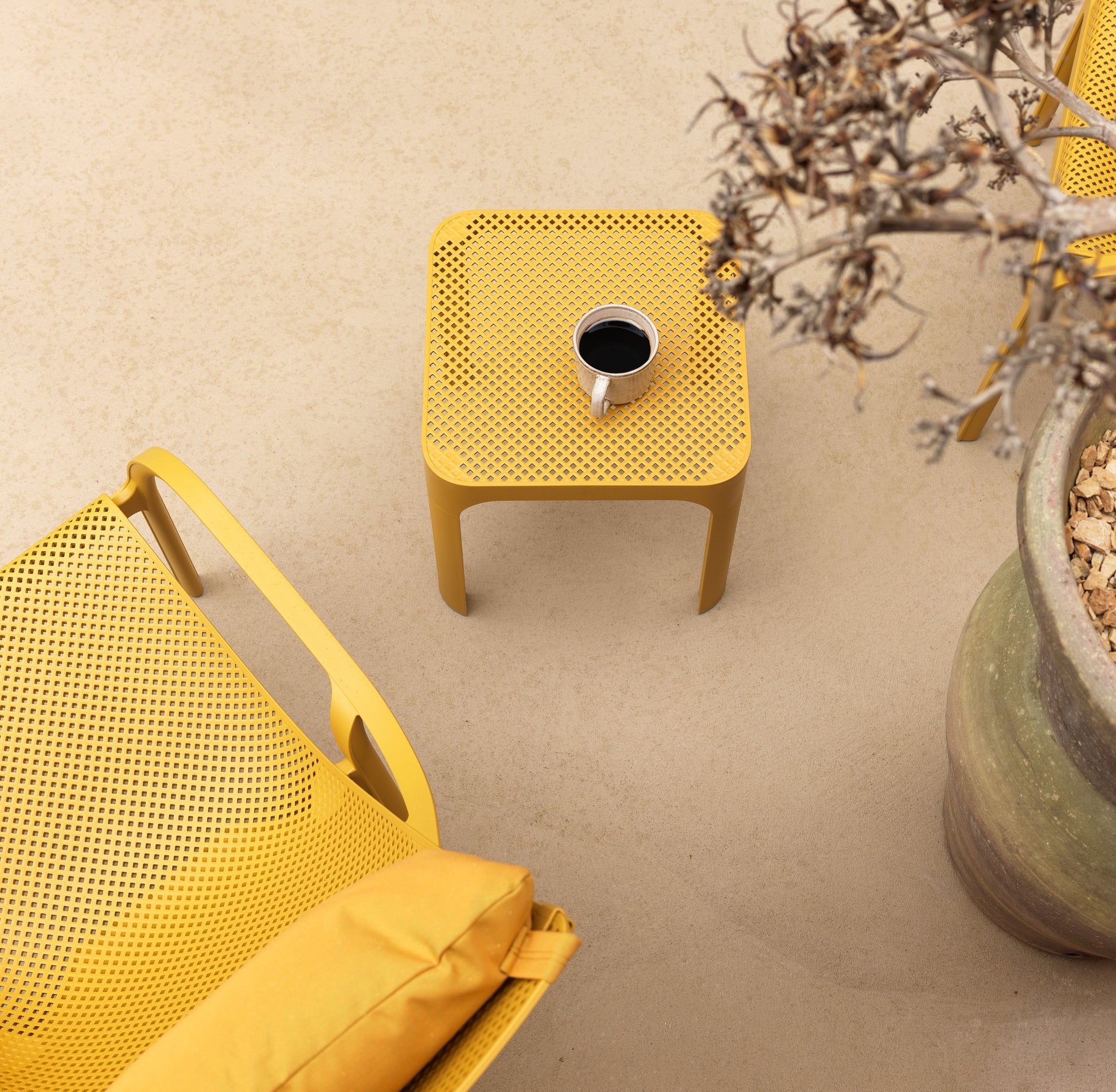 Tavolino caffè net 40 nardi da esterno giallo senape