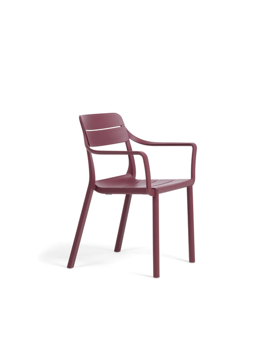 sedia da esterno con braccioli cassia armchair nardi rosso borgogna genco outdoor