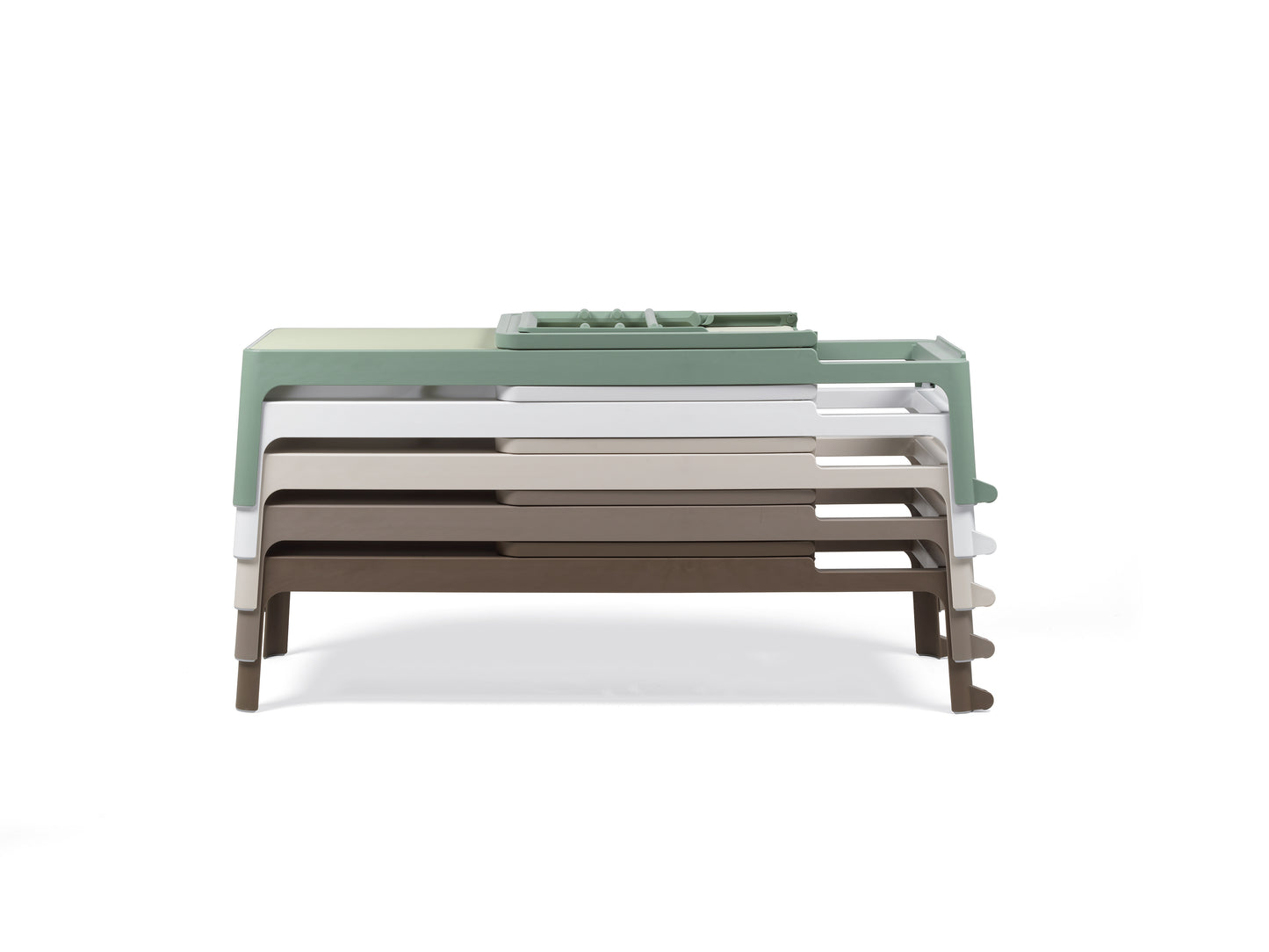 Lettino Plano in resina Nardi Menta mandorla genco outdoor impilabile contract