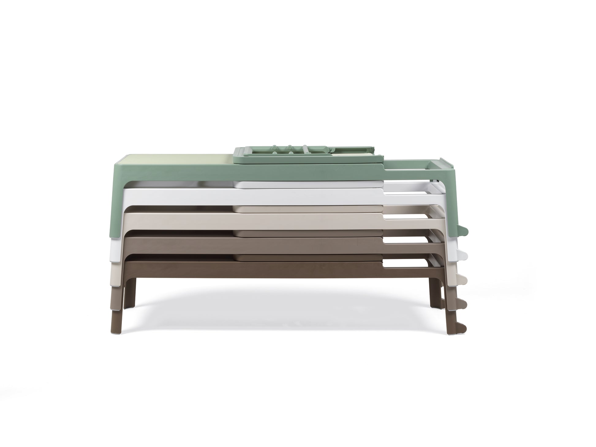 Lettino Plano in resina Nardi Menta mandorla genco outdoor impilabile contract