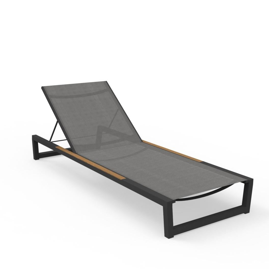 Alabama lettino in alluminio Talenti Antracite-Grigio scuro Genco Outdoor