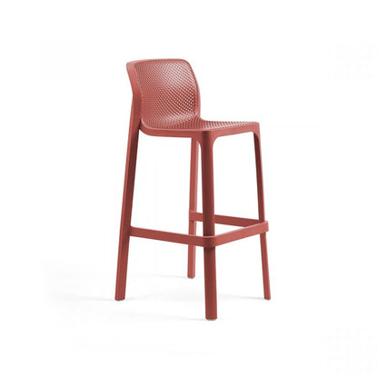 Net Stool sgabello in resina Nardi Corallo Genco Outdoor
