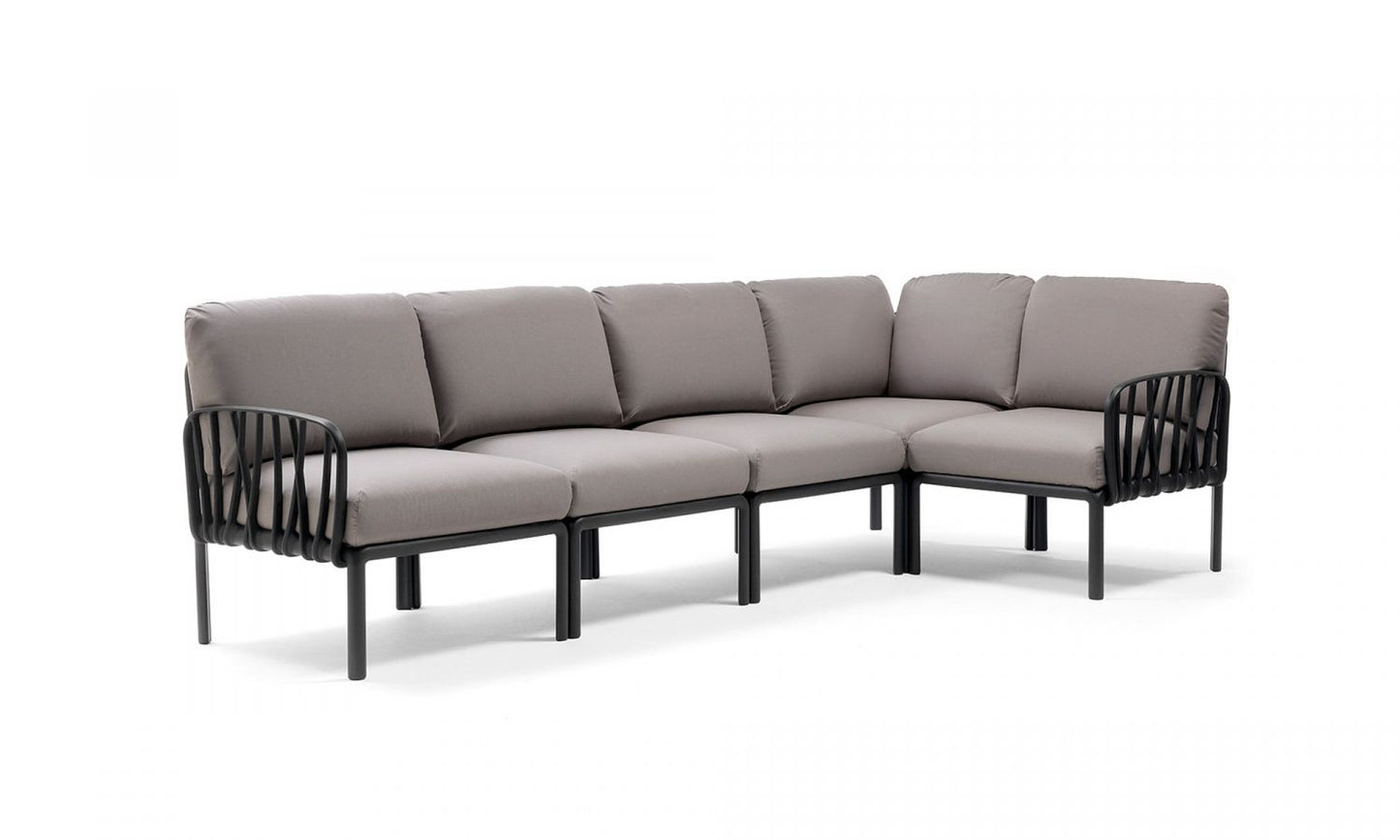 Komodo 5 divano modulare in resina fiberglass Nardi Antracite grigio Genco Outdoor