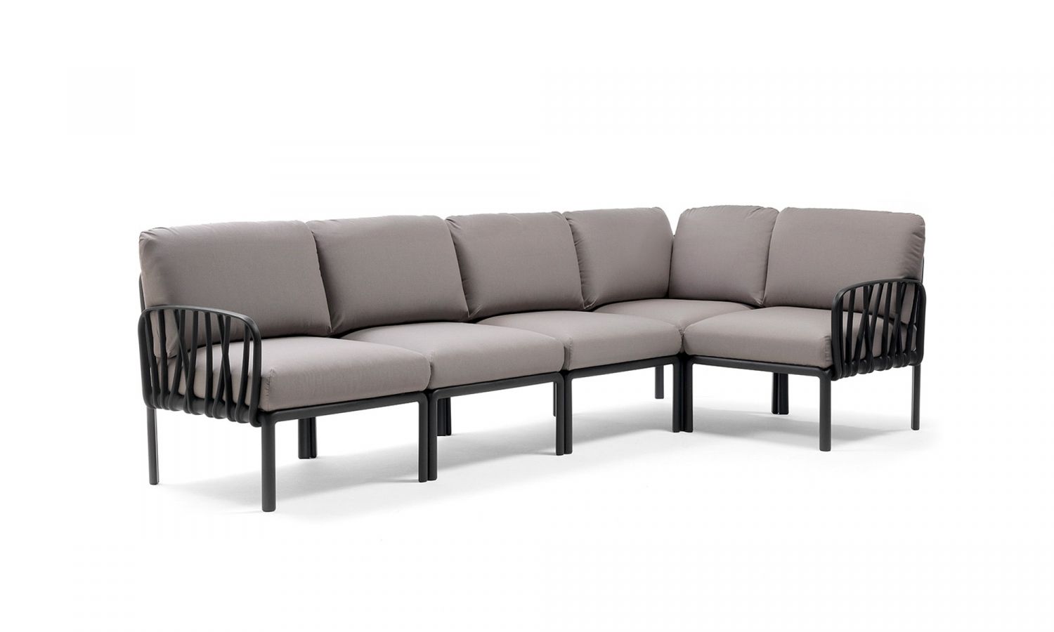 Komodo 5 divano modulare in resina fiberglass Nardi Antracite grigio Genco Outdoor