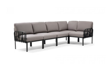 Komodo 5 divano modulare in resina fiberglass Nardi Antracite grigio Genco Outdoor
