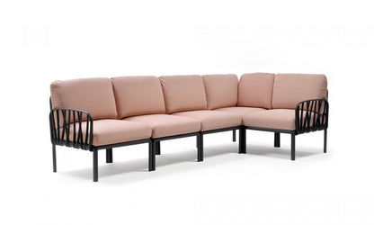 Komodo 5 divano modulare in resina fiberglass Nardi Antracite rosa-quarzo Genco Outdoor