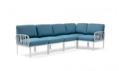 Komodo 5 divano modulare in resina fiberglass Nardi Bianco Adriatic-sunbr. Genco Outdoor