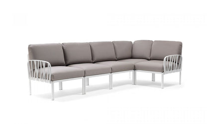 Komodo 5 divano modulare in resina fiberglass Nardi Bianco grigio Genco Outdoor