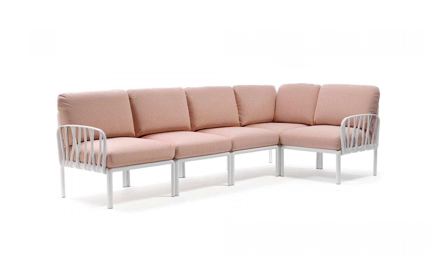 Komodo 5 divano modulare in resina fiberglass Nardi Bianco rosa-quarzo Genco Outdoor