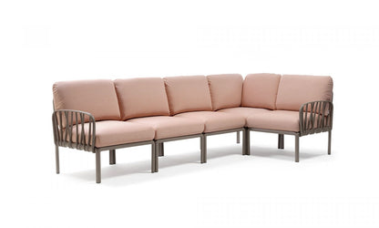 Komodo 5 divano modulare in resina fiberglass Nardi Tortora rosa-quarzo Genco Outdoor