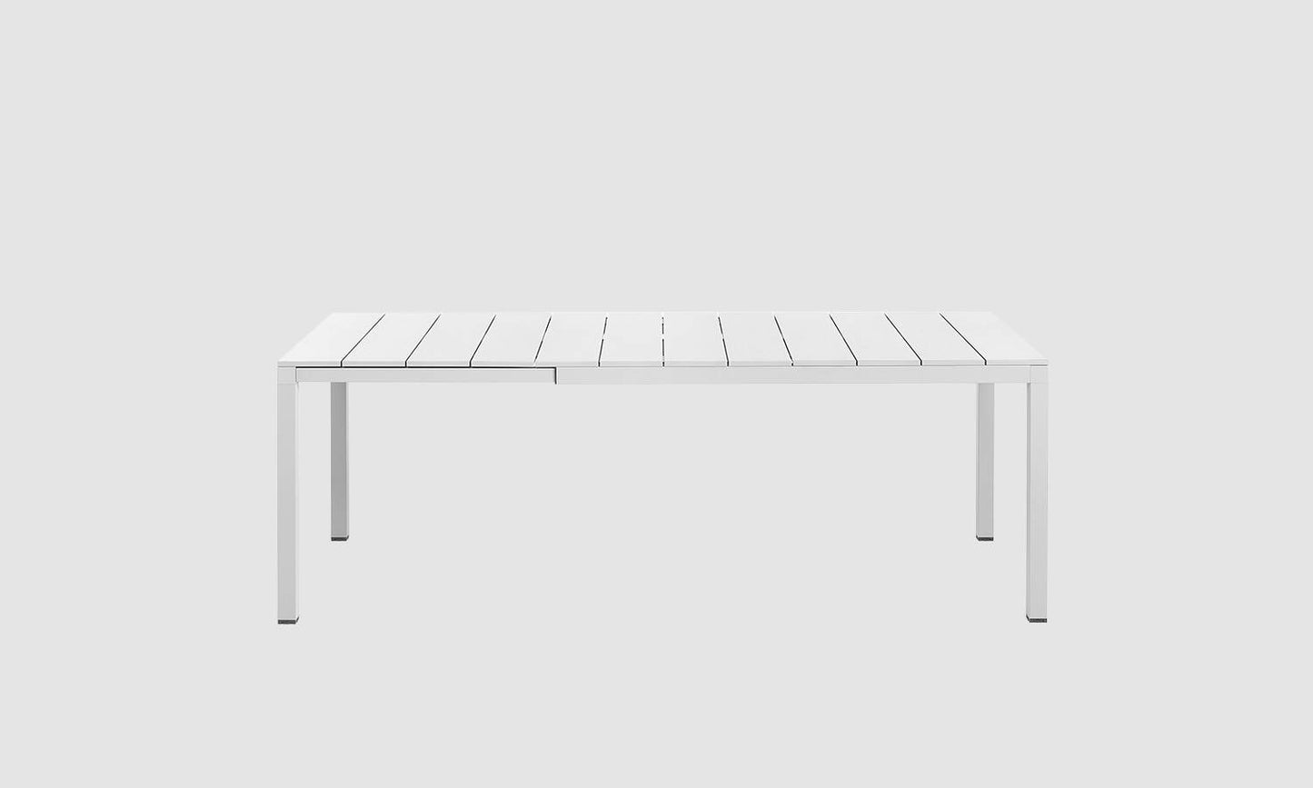 Rio (140) tavolo estensibile, piano in alluminio Nardi