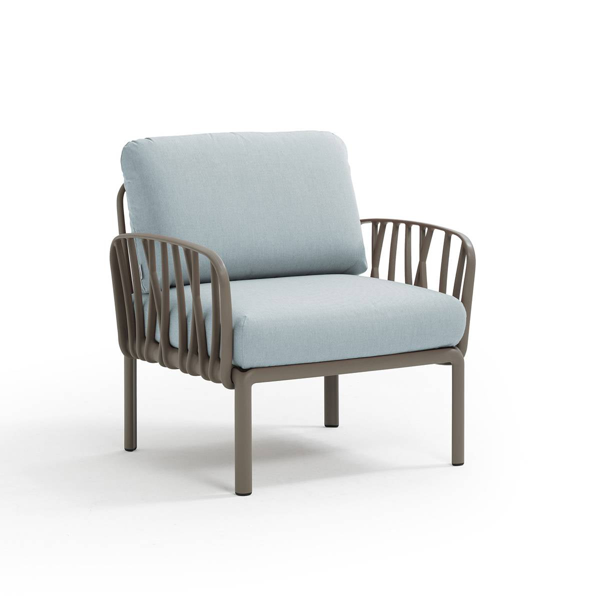 Poltrona Komodo resina fiberglass Nardi Tortora Ghiaccio-sunbr. Genco Outdoor