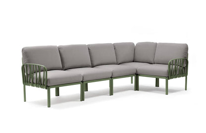 Komodo 5 divano modulare in resina fiberglass Nardi Agave grigio Genco Outdoor