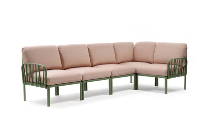Komodo 5 divano modulare in resina fiberglass Nardi Agave rosa-quarzo Genco Outdoor