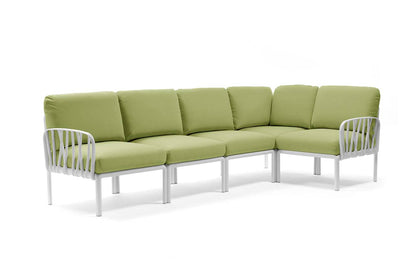 Komodo 5 divano modulare in resina fiberglass Nardi Bianco Avocado-sunbr. Genco Outdoor