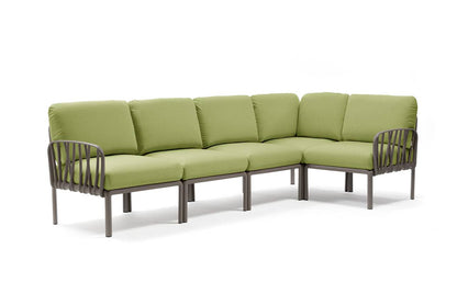 Komodo 5 divano modulare in resina fiberglass Nardi Tortora Avocado-sunbr. Genco Outdoor