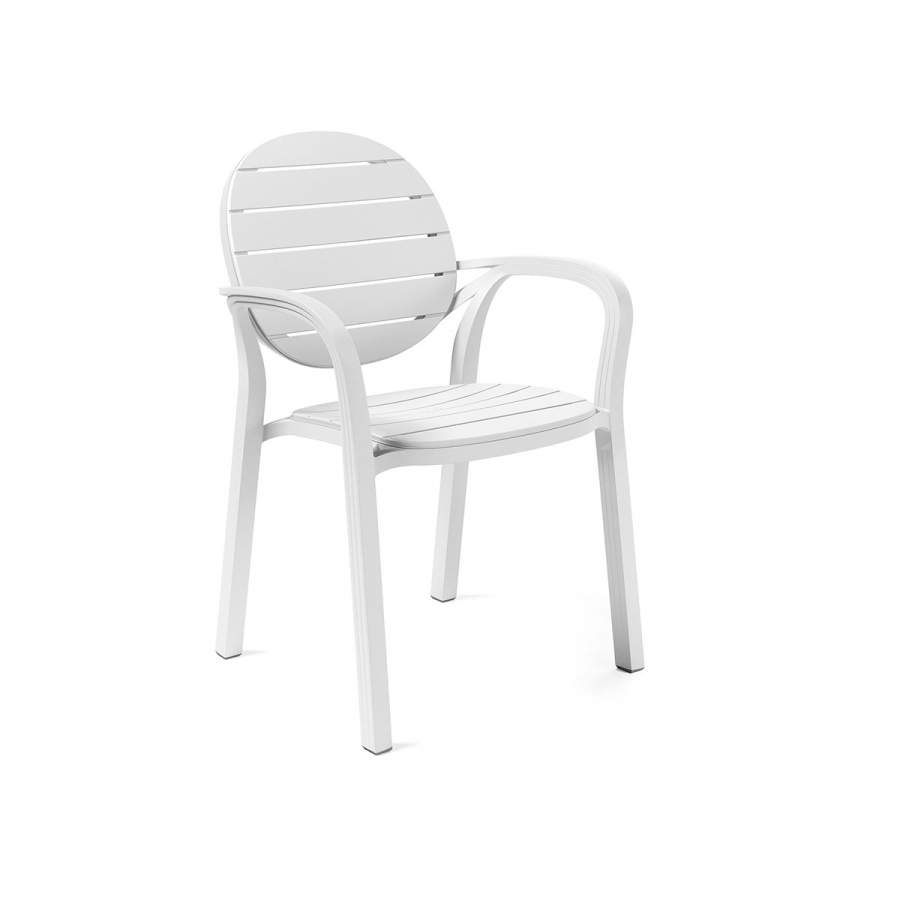 Sedia in resina con braccioli Palma Nardi bianco Genco Outdoor